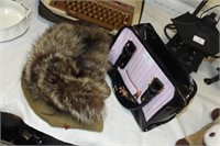 Ted Baker handbag , Fur hat, Russian hat and purse