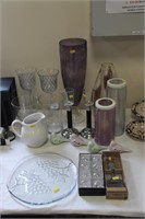 Collection quality glass vases, candle holders,etc
