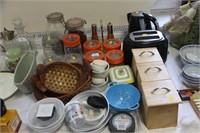Large collection of kitchen ware inc kilner jars