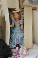 Large doll 1950's plus 2  smaller