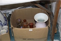 Box of Vases and glass ware inc carnival