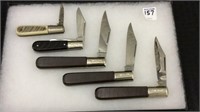 Collection of 5 Barlow Folding Pocket Knives