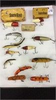 Collection of 14 Old Fishing Lures Including 3