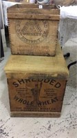 Lot of 2 Wood Adv. Boxes Including