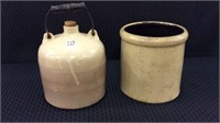 Lot of 2 Including Stoneware Jug w/ Handle