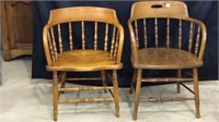 Lot of 2 Wood Tavern Chairs