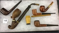 Collection of 6 Various Old Smoking Pipes