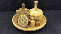 Group of 6 Various Wood Butter Molds
