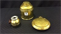 Group of 3 Brass Pieces Including Ashtrays