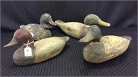 Lot of 4 Various Old Wood Decoys