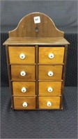 8 Drawer Wood Wall Hanging Spice Cabinet