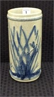 Old Sleepy Eye Cattail Vase-Blue & Gray