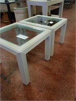 Pair of glass top side table