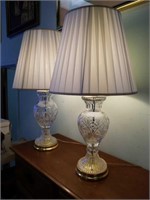 Pair of crystal lamps