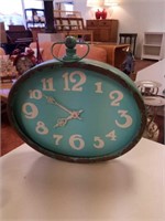Green metal clock