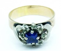 Vintage 9ct gold & sapphire ring.