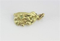 Yellow 17ct gold nugget pendant