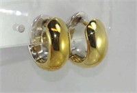 Italian two tone 9ct gold earrings