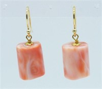 Pink coral earrings