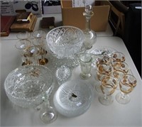 Three various vintage crystal serving bowls