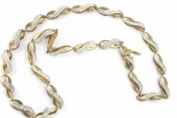 9ct two tone gold and diamond figure of 8 necklace