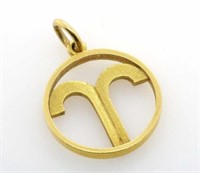 18ct yellow gold "Aries" pendant
