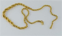Good 22ct yellow gold rope twist necklace
