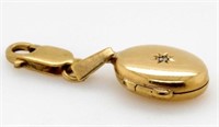 9ct yellow gold locket and clip
