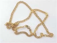 9ct yellow gold double curb link necklace