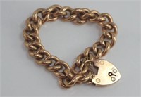 Vintage rose gold bracelet with heart lock
