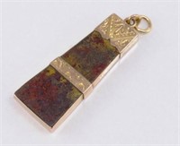 Antique 9ct yellow gold and stone pendant