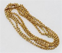 9ct yellow gold fancy link long chain