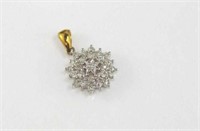 9ct yellow gold and diamond pendant