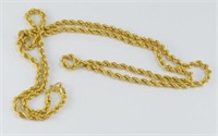 Heavy 22ct yellow gold rope twist necklace