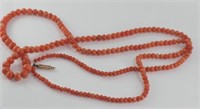 Vintage long coral necklace