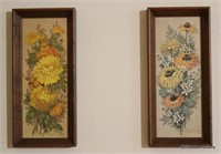 2 Pc Lot - Framed Art - Florals by Robert Laessig