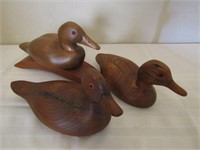 3 Wooden Ducks