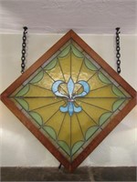 Hanging Framed Leaded Glass-Approx. 28"