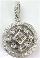 18ct white gold diamond pendant/enhancer