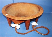 Fijian timber footed Kava bowl