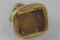 Antique 9ct gold and citrine seal