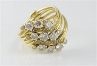 18ct yellow gold multi-part diamond ring