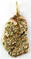 Freeform 12ct gold "nugget" pendant