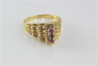 Hallmarked 18ct yellow gold &ruby ring