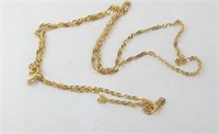 9ct yellow gold long, fine necklace