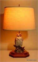 Lamp - Owl Figurine in Base with Ivory Shade