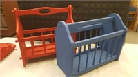 (2) Wooden Magazine Rack Carriers