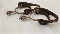 Pair of Spurs with Leather Straps
