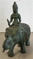 Brass Indian Elephant with Female Deity