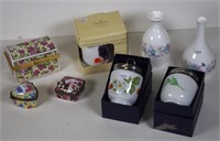 Three various ceramic lidded trinket boxes